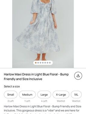 Worth Collective blue Floral Harlow dress - medium